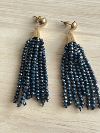 Statement oorbel beadsss navy
