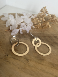 Oorbel dubbele ring goud