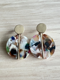 Statement oorbel multi color