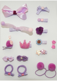 Annienas haar decoratie paars/roze