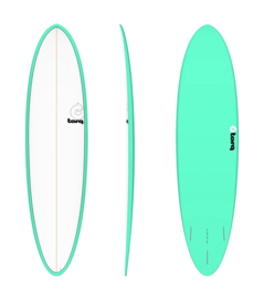 Torq Funboard – Futures – 3 Fin – Zeegroen wit deck 7.2