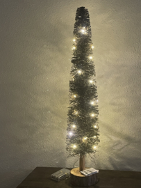 Kerstboom van houten takken met goud
