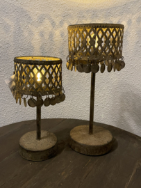 muntjes tafellamp roest LED (batterij)