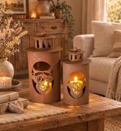 Windlicht roest hooglander  M