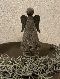 Engel met muntjes grijs  groot