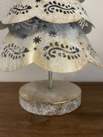 Kerstboom wit/goud 38cm hoog