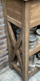teakhouten side table 2 laden 2 onderplank
