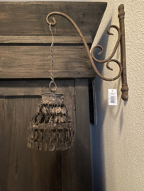 Hanglampje met muntjes grijs (batterij)