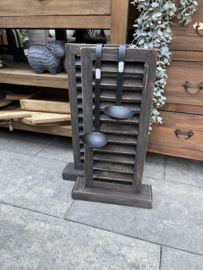 Staande louvere luik grijs 50cm hoog