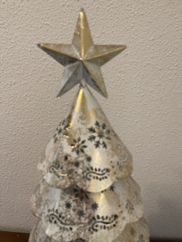 Kerstboom wit/goud 38cm hoog