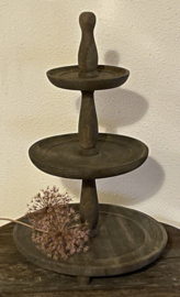 Houten etagere grey