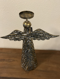 Engel goud/zwart met kandelaar