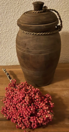 Nepaleense Houten pot bruin 30 cm
