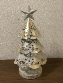 Kerstboom wit/goud 38cm hoog