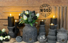 Brynxz candle Holder Stone Black S