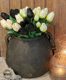 Zijden tulpen zwart