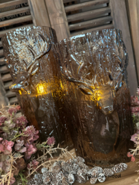 Windlicht hert brown luxery XL