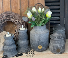 Brynxz candle Holder Stone Black S
