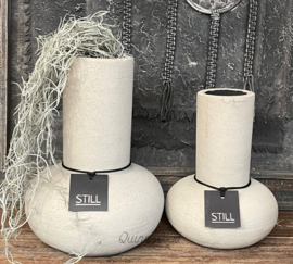 STILL collection low vase L taupe