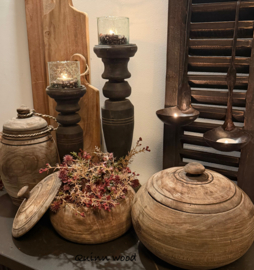 Houten kruik met deksel No11