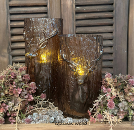 Windlicht hert brown luxery XL