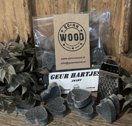 Geur hartjes zwart 8 stuks