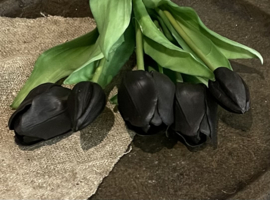 Zijden tulpen zwart