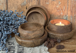 Set van 2 houten schaaltjes