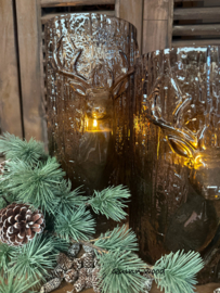 Windlicht hert brown luxery XL
