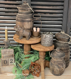 Houten waxine/geurblokjes lepel