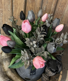 Zijden tulpen zwart