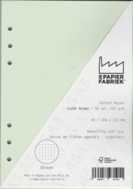 Aanvulling A5 geschikt voor o.a. Filofax, Succes Losbladige Planners 50 Vel, 120gr/m² Dotted Licht Groen Papier