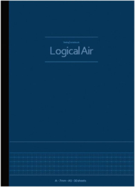 Nakabayashi Logical Air Notebook A5 size 7mm ruled 80 sheets, Navy Blue Cover