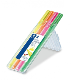 STAEDTLER Triplus® Textsurfer® 362 SB4 – Set van 4 Driehoekige Markeerstiften
