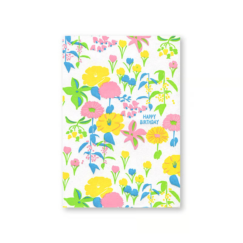 Yamamoto Letterpress Kaart 17 Bloemen # GA617