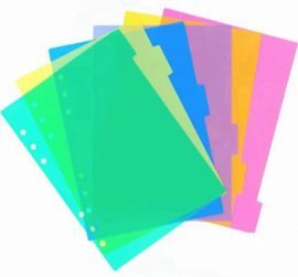 6 Tabbladen / Dividers voor o.a. A5 Filofax (Clipbook), Kalpa en Succes 6-Rings Organizers + GRATIS Clip Liniaal