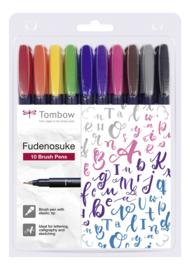 Fudenosuke Brushpennen  Harde Punt  - Set 10 stuks