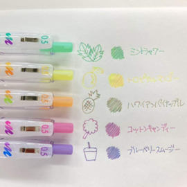 Zebra Sarasa Clip 0.5mm Gelpen,  5 Colors Set Marble Color