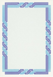 Diploma / Certificaat Papier  Twist Process Cyaan  met Watermerk   70 Vel Formaat A4  = 210 x 297 mm 115g/m² # DSD-1058