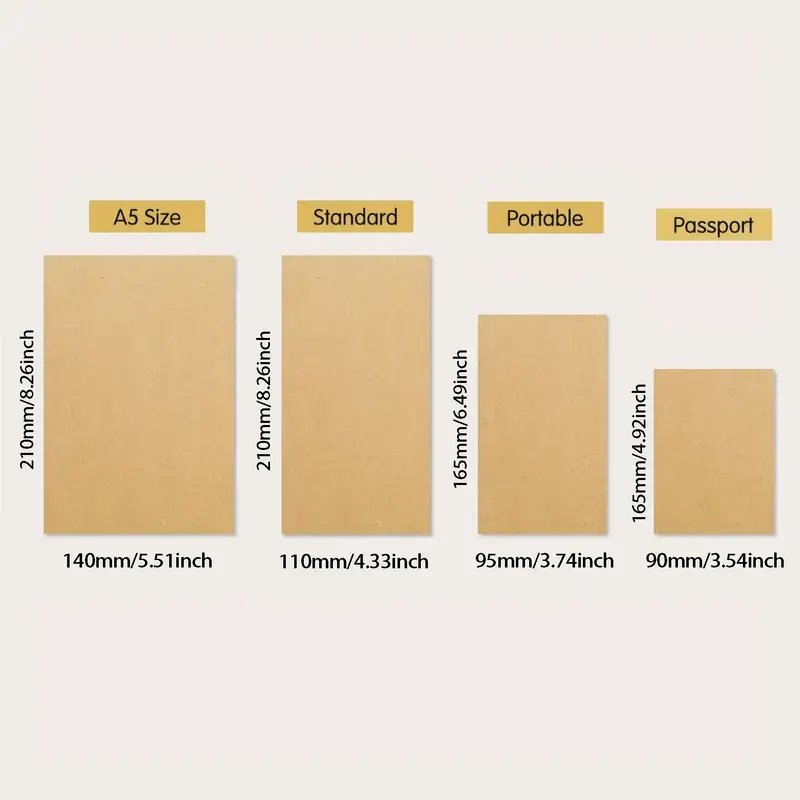 Travel Notebook Refills / Vullingen 210 x 110mm Gelinieerd Wit Papier