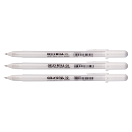 Basic Set 3 Gelpennen Zuiver Wit Fijn / Medium / Dik