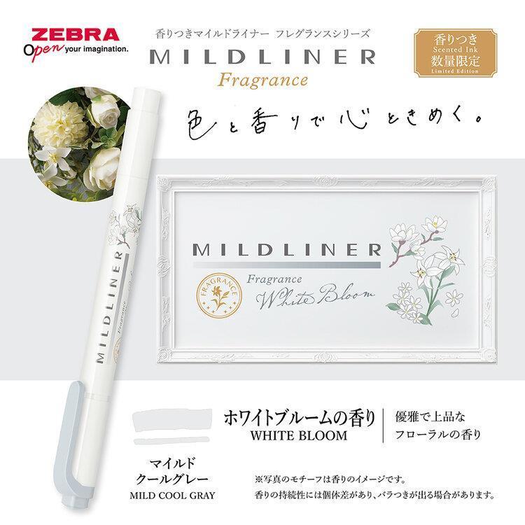 Zebra Mildliner  Limited Edition Frangrance / Geurenserie, Milde Koele Grijze / Witte Bloemengeur