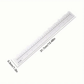 Kw-Trio Metalen Scheur / Deckle Papier Liniaal  30cm / 11inch
