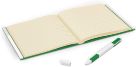 LEGO® 2.0 Locking Notebook kleur Groen  met een LEGO® Gel Pen