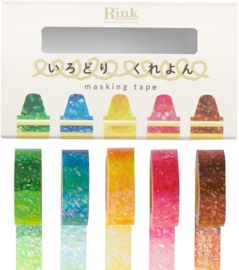 Rink Japanese Washi Tape  Crayon Design  Set van  5