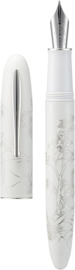 Hongdian # N23 White “Year of the Rabbit” Fountain Pen, Long Blade Medium Nib + Tin Box