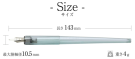 Pilot  Clear Blue Iro-Utushi Dip Nip Calligraphy Pen Transparent Resin, Medium Stainless Steel NIB