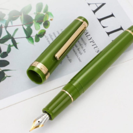 Jinhao No. 82 Fountain Pen, Bamboe Green Fude / Bend Nib