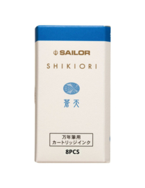 Sailor Shikiori Izayoi-no-Yume Ink - Souten (Blue Azure Sky) - 8 Cartridges
