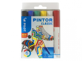 Pilot  Pintor Pigmentmarkers 2.9 mm / Fine Tip set van 6 "Classic Mix"